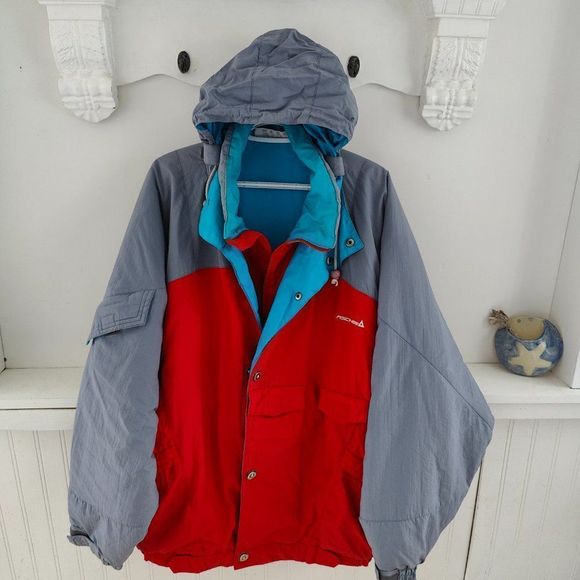 Fischer Vintage Ski Jacket Size XL with hoodie, buttons and zipper winter ski - Picture 6 of 15